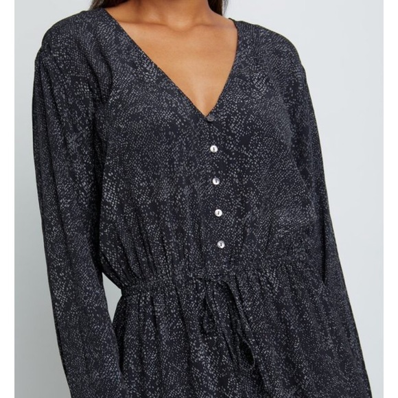 Rails Marion Slate Python Long Sleeve Midi Dress - Picture 2 of 8